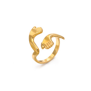 OEM Anillos Mujer Titane Acier Argent Or Animaux Serpent Croix Coeur Chine Vente En Gros Bague Ajustable Acier Inoxydable - Product Image 5