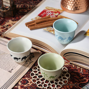 <span class=keywords><strong>Tazzine</strong></span> da <span class=keywords><strong>Caffè</strong></span> Espresso in Ceramica Vintage con Logo Personalizzato, Tazza da Tè in Stile Arabo - Product Image 2