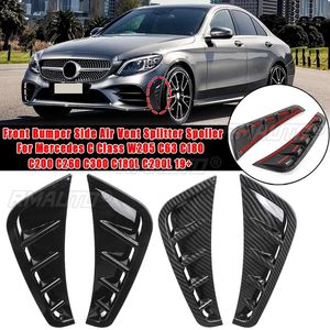Pair Canard Spoiler <b>Splitter</b> Front Bumper Side Trim Cover for Mercedes C Class W205 C63 C180 C200 C260 C300 C180L C200L 2019+ - Product Image 1