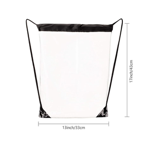<strong>Security</strong> Approved Clear Drawstring PVC <strong>Backpacks</strong> Fashionable Small Waterproof Zipper for Stadium Colleges Sports Events Work - Product Image 3