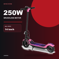 Trottinette électrique pliable 250W, batterie 36V 2,5Ah, pneus solides de 6,5 pouces, frein électronique, haut-parleur Bluetooth