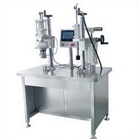 Machine de remplissage, scellage et bouchage semi-automatique linéaire pour aérosols, haute précision, facile à utiliser, pour gaz/huile, produits chimiques, cosmétiques