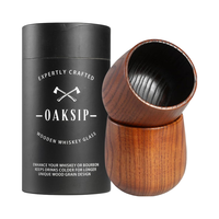 Verres à Bourbon Modernes en Bois Carbonisé Écologique Anti-Craquelure – Lot de 2 Pièces, Capacité 10 OZ – Accessoires de Bar et Garnitures pour Cocktails