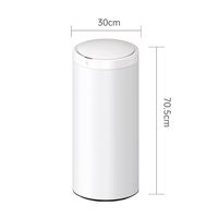 42L Poubelle intelligente à capteur de 11 gallons Poubelle ronde en acier à usage automatique Cuisine à domicile avec déodorant couleur blanc noir ruban