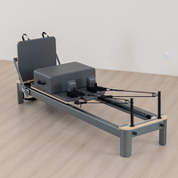Reformer Pilates Classique Portable en Aluminium Blanc Commercial avec Cadre en Alliage, Équipement de Fitness Durable pour Studio de Yoga