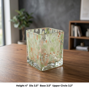 Porte-bougie décoratif en verre carré de haute qualité, imprimé par pulvérisation, pour la décoration de la maison, Noël - Product Image 2