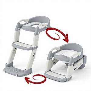Nouvelle échelle <span class=keywords><strong>de</strong></span> toilette pliable en plastique pour enfants, épaissie et multifonctionnelle, avec dossier - Product Image 1