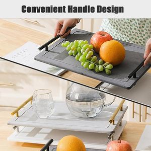 Plateau de comptoir de salle de bain <span class=keywords><strong>grand</strong></span> <span class=keywords><strong>format</strong></span> CF, porte-savon, organisateur d'évier à séchage instantané, plateau en pierre absorbant l'eau pour comptoir - Product Image 4