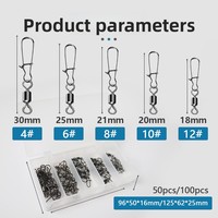 Connecteur en fer à huit anneaux, pivot américain renforcé, accessoires de pêche Luya, boîte à 5 compartiments, vente en gros, marque Shengding