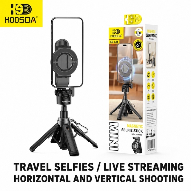 Mini Magnetic Selfie Stick Travel Selfies Live Streaming Selfie Stick KS-L26 Portable Phone Tripod Mount Mobile Phone Stand