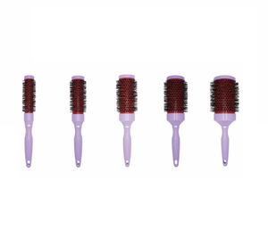 Brosse à rouleaux en céramique avec manche en caoutchouc antidérapant et poils de sanglier pour démêler les cheveux bouclés et lisser les cheveux - Product Image 4