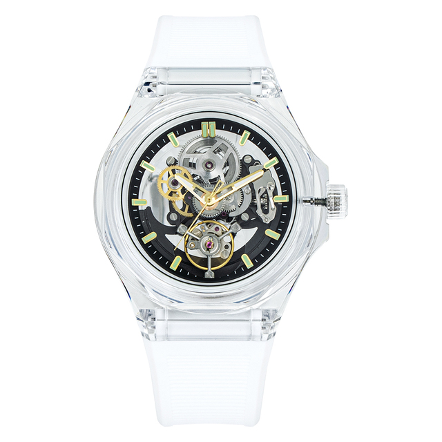 Hot New Luxury Sports Business Automatic Watch for Men High Quality Glass Case Silicone Strap Analog Gift Latest Model
