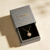 Coffret cadeau carré fait main personnalisé avec tiroir à bijoux en papier d'art, idéal pour offrir des bijoux de qualité supérieure aux clients
