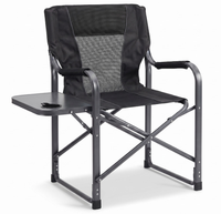 Chaise de jardin pliable portable, légère, moderne, pour le camping en plein air, avec table latérale et pochette de rangement