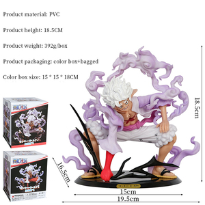 18,5 cm Nika <span class=keywords><strong>Luffy</strong></span> Gear 5 modelo sol Dios figura de acción mono <span class=keywords><strong>D</strong></span> <span class=keywords><strong>Luffy</strong></span> estatua figurita Anime colección muñeca Decoración Juguetes GK - Product Image 2