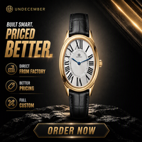 Montre-bracelet à quartz ovale vintage pour femme en acier inoxydable avec bracelet perlé, personnalisable OEM/ODM, vente en gros directe d'usine