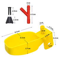Abreuvoir automatique en plastique jaune pour pigeons, abreuvoirs pour pigeons et cailles, utilisation en cage, abreuvoirs pour oiseaux avec connecteur