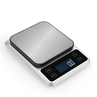 Báscula de cocina de pesaje de dieta de alimentos precisa inteligente 5kg 10kg báscula de balanza de cocina de acero inoxidable