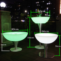 Meubles lumineux de luxe au design moderne avec télécommande RVB couleur changeante Discothèque KTV Pub Table à LED Tables de cocktail et de bar rond