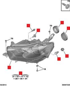 Convient pour l'ensemble des phares avant de Citroen <span class=keywords><strong>Elysee</strong></span> (modèles <span class=keywords><strong>2014</strong></span>-2016) OE:9801865680 9801865780 - Product Image 6