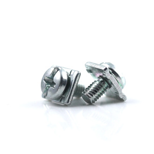 Thép không gỉ rãnh chéo lõm tròn đầu chảo kết hợp lắp ráp vít với Vòng đệm vuông - Product Image 2