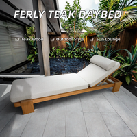 Nouvelle arrivée Disen : lit de jour moderne en teck massif, chaise longue de piscine extérieure, chaise de terrasse pour hôtel, résistant aux UV