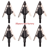 Pointes de flèches de chasse en acier inoxydable pour arc composé, 100 grains, entraînement, 3 lames fixes, pointes de flèches larges