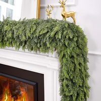 Guirlande de sapin artificiel JIN PENG 6FT, aspect naturel, écologique, faite à la main pour la décoration de cheminée et d'escalier de Noël