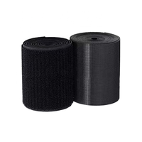 Vente en gros en stock tissu à boucle souple et auto-adhésive double face en nylon noir sans boulochage avec crochet et boucle sans perte de cheveux