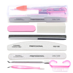8 pz/scatola da vista Set per Manicure professionale Zebra lima per unghie tampone in legno lavabile per cuticole push Gel UV Kit di strumenti per unghie - Product Image 1