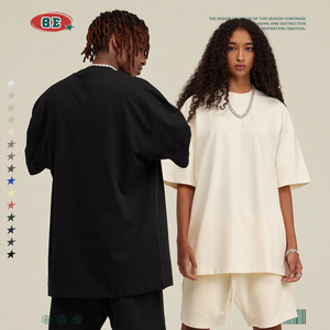 2024 mùa hè Heavyweight 305g được phát triển mạnh 100% cotton thời trang lỏng lẻo Tops trống cổ điển quá khổ trái đất tone XS Kích thước đường phố T-Shirt - Product Image 4