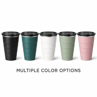 Gobelet isotherme empilable multicolore de 16 oz, tasse de fête en acier inoxydable 304 à double paroi avec couvercle, logo personnalisé OEM