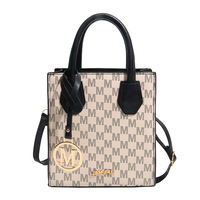 Bolso Mini Tote de Moda 2026 con Estampado de Letras para Mujer, Bolso Cruzado de Cuero PU con Dije Metálico
