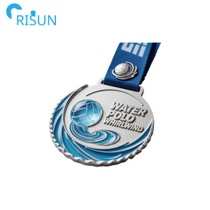 Médailles de <span class=keywords><strong>trophée</strong></span> <span class=keywords><strong>d</strong></span>'équipe personnalisées avec logo sur mesure, pour le jeu de lancer de ballons <span class=keywords><strong>d</strong></span>'eau 3D, modèle Vega Egg Toss, avec ruban - Product Image 5