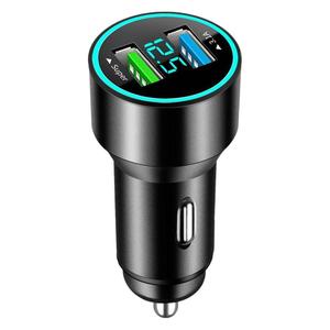 Cargador de Coche 12-24V USB Tipo A con Carga Rápida y Pantalla Digital, Adaptador para Encendedor de Cigarrillos - Product Image 1