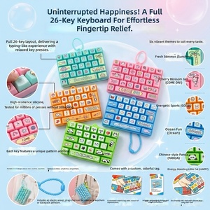 Stress Fidget Toys New Design Creative <b>Cute</b> 26-Key Mechanical <b>Keyboard</b> Relief Toy Press Keychain PVC Unisex Child Schoolbag - Product Image 2