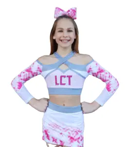 Free Design Youth Cheer Uniform Team Crop Top Skirt Outfits Wholesale Custom Children Adult Sublimation Cheerleading Costumes