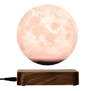 Magical Hot Selling Magnetic Levitating Floating Bulb Lamp Moon with 3 Colors Led Light for Decoration