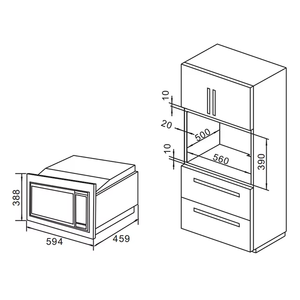 25L lò vi sóng đối lưu thép không gỉ nút điều khiển với LED được xây dựng trong cho nhà bếp nấu ăn thủy tinh nhà ở - Product Image 6