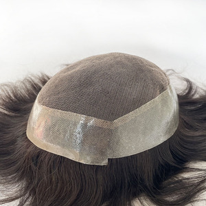 Nouvelle perruque pour homme AUS, en dentelle, ondulée naturelle, système capillaire de qualité supérieure, nouée à la main, cheveux humains indiens coupés # 1B - Product Image 5