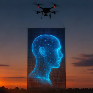 Écran LED personnalisable P25 Magic Carpet pour la publicité aérienne par drone, écran LED en maille holographique pour la vente - Product Image 2