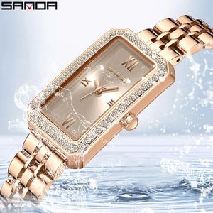 Reloj de Pulsera Sanda 1122 para Mujer, con Movimiento de Cuarzo Japonés, Resistente al Agua 3 Bar, Marca Privada, Estilo Minimalista, Esfera Cuadrada - Product Image 3