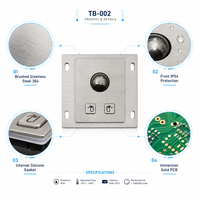 Souris en acier inoxydable TB-002 avec trackball |   Contrôleur HMI anti-vandalisme pour le contrôle d'accès, les équipements médicaux et les services en libre-service en extérieur