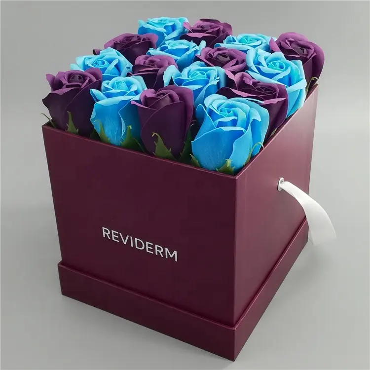 Özel kare ambalaj kutuları kırmızı kağıt kutuları gül çiçek kutuları <span class=keywords><strong>tutku</strong></span> meyvesi