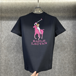Léger <span class=keywords><strong>luxe</strong></span> Niche haut <span class=keywords><strong>de</strong></span> gamme T-<span class=keywords><strong>shirt</strong></span> hommes à manches courtes pur coton col rond été mince brodé demi-manche - Product Image 3