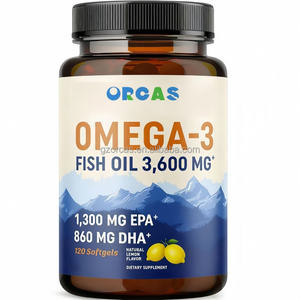 שמן דגים איכותי למבוגרים, תווית פרטית של יצרן ציוד מקורי, כמוסות רכות אומגה-<span class=keywords><strong>3</strong></span> DHA, 120 כמוסות - Product Image 1