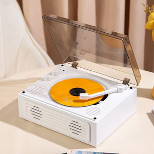 Factory Retro Style Portable CD Player Vintage Vinyl Look Audio System <b>USB</b> MP3 Disc Player Home Bedroom Gift Desktop Sound - Product Image 4