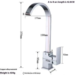 Copper <strong>Square</strong> Mixed Water Sink Faucet Single-Handle Kitchen Faucet with Rotatable Vegetable Washing Basin Hot Cold Water <strong>Tap</strong> - Product Image 6
