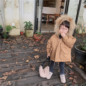 Veste <span class=keywords><strong>parka</strong></span> pour enfant avec garniture en <span class=keywords><strong>fourrure</strong></span>, manteau d'hiver rembourré en coton épais, veste à capuche chaude pour garçons et filles, vêtements d'extérieur décontractés pour bébé, pour l'école - Product Image 1