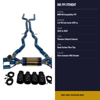 Échappement Catback en Titane pour BMW M8 Competition F91 Coupé 4.4T 2023 à 2025, Montage Direct, Embouts Quadruples en Fibre de Carbone et Télécommande